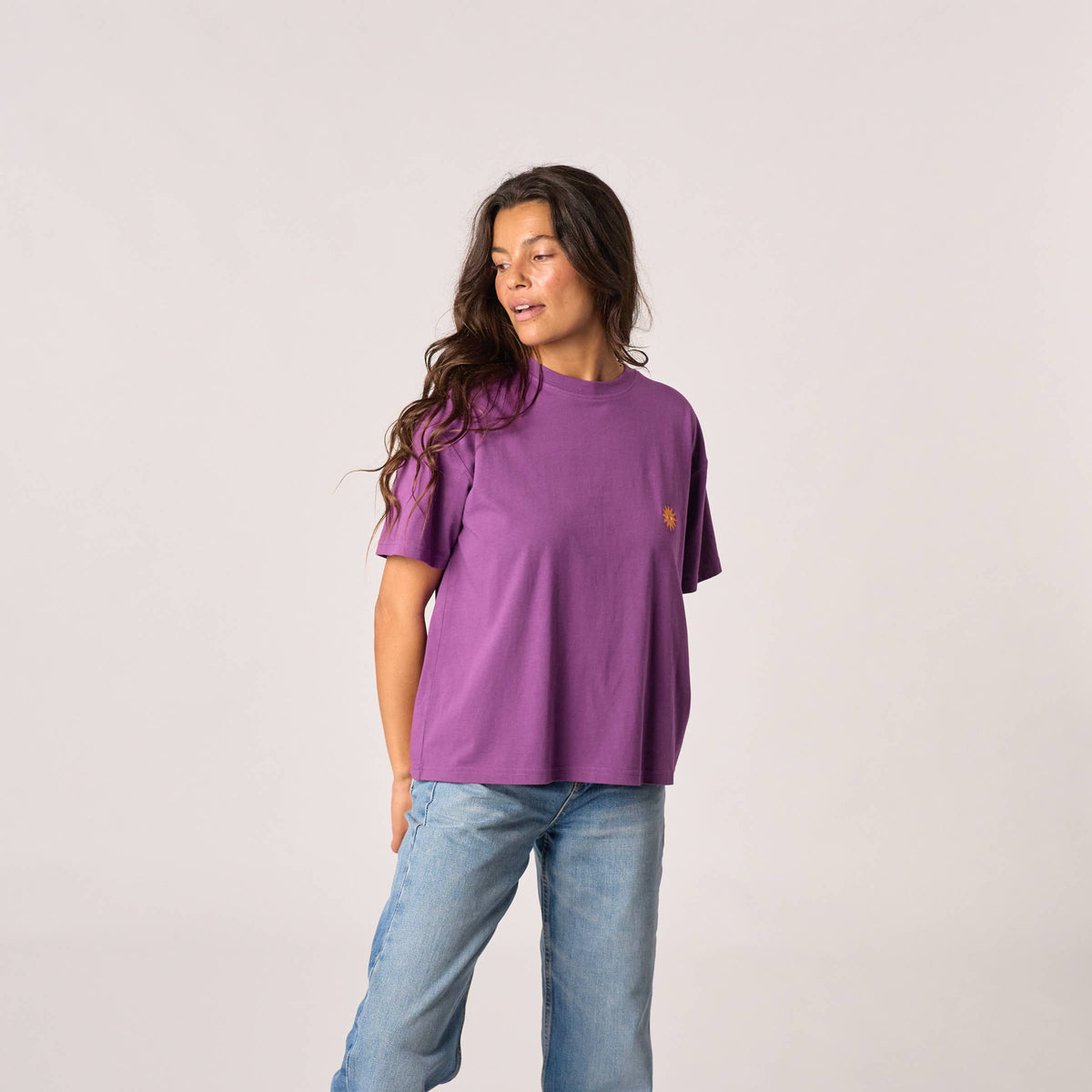 Damen T-Shirt Bio-Baumwolle Violett Größe M – BILLYBELT