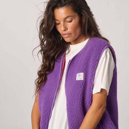 Damen Sherpa-Weste recyceltes Polyester Violett – BILLYBELT