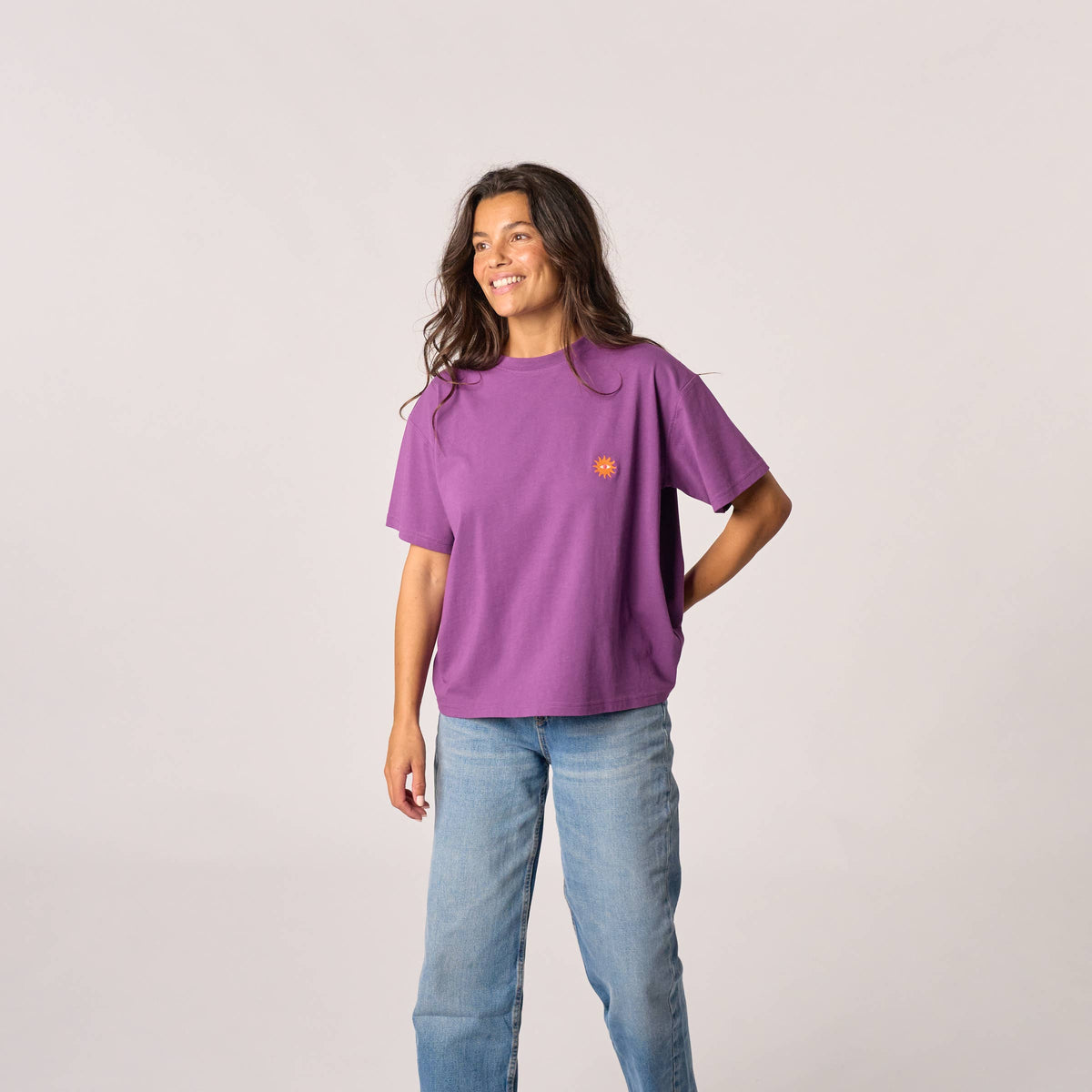 Damen T-Shirt Bio-Baumwolle Violett Größe M – BILLYBELT