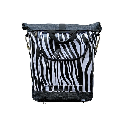 IKURI Fahrradtasche Zebra – einseitig, wasserdicht, 13–21 l, Klickfix, handgefertigt