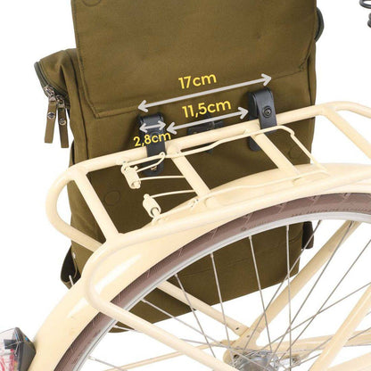 Weathergoods Sweden CITY BIKEPACK OLIV - Maße - HOLE-X