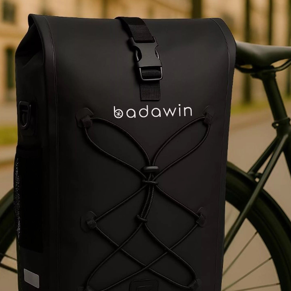 Hind 2-in-1-Gepäckträger-Fahrradtasche Schwarz 25/30L von Badawin