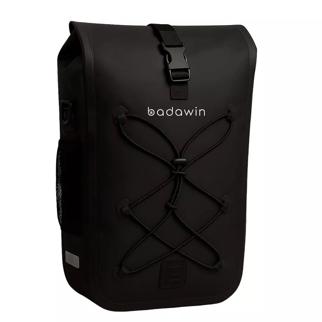 Hind 2-in-1-Gepäckträger-Fahrradtasche Schwarz 25/30L von Badawin