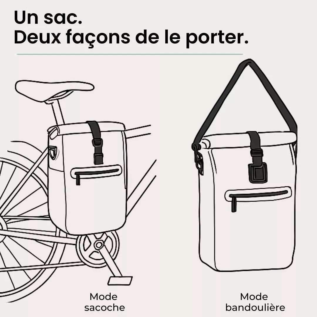 Hind 2-in-1-Gepäckträger-Fahrradtasche Orange 25/30L von Badawin