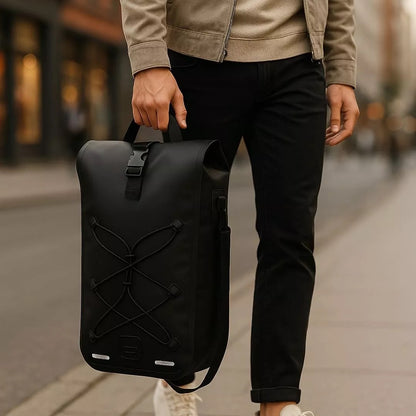 Hind 2-in-1-Gepäckträger-Fahrradtasche Schwarz 25/30L von Badawin