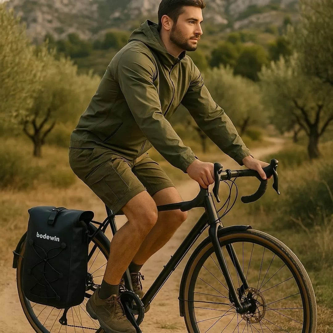 Hind 2-in-1-Gepäckträger-Fahrradtasche Schwarz 25/30L von Badawin