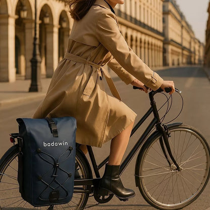 Hind 2-in-1-Gepäckträger-Fahrradtasche Blau 25/30L von Badawin
