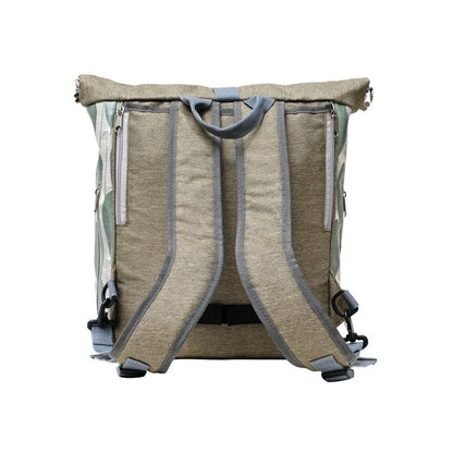 IKURI Kombi Fahrradtasche Rucksack Banana Leafs – wasserdicht, 13–21 l, Klickfix, handgefertigt