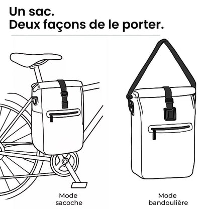 Hind 2-in-1-Gepäckträger-Fahrradtasche Blau 25/30L von Badawin