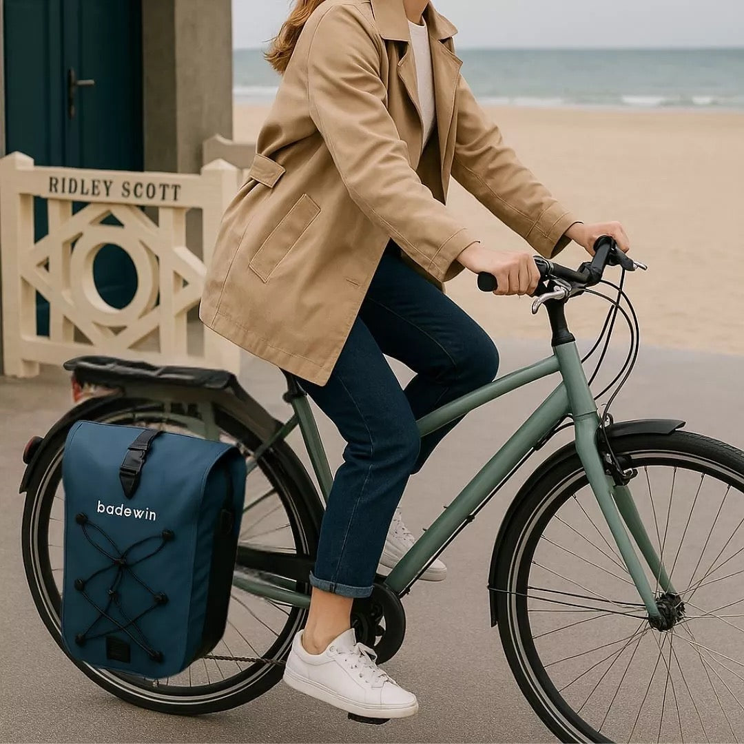 Hind 2-in-1-Gepäckträger-Fahrradtasche Blau 25/30L von Badawin