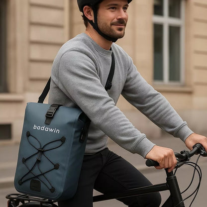 Hind 2-in-1-Gepäckträger-Fahrradtasche Blau 25/30L von Badawin