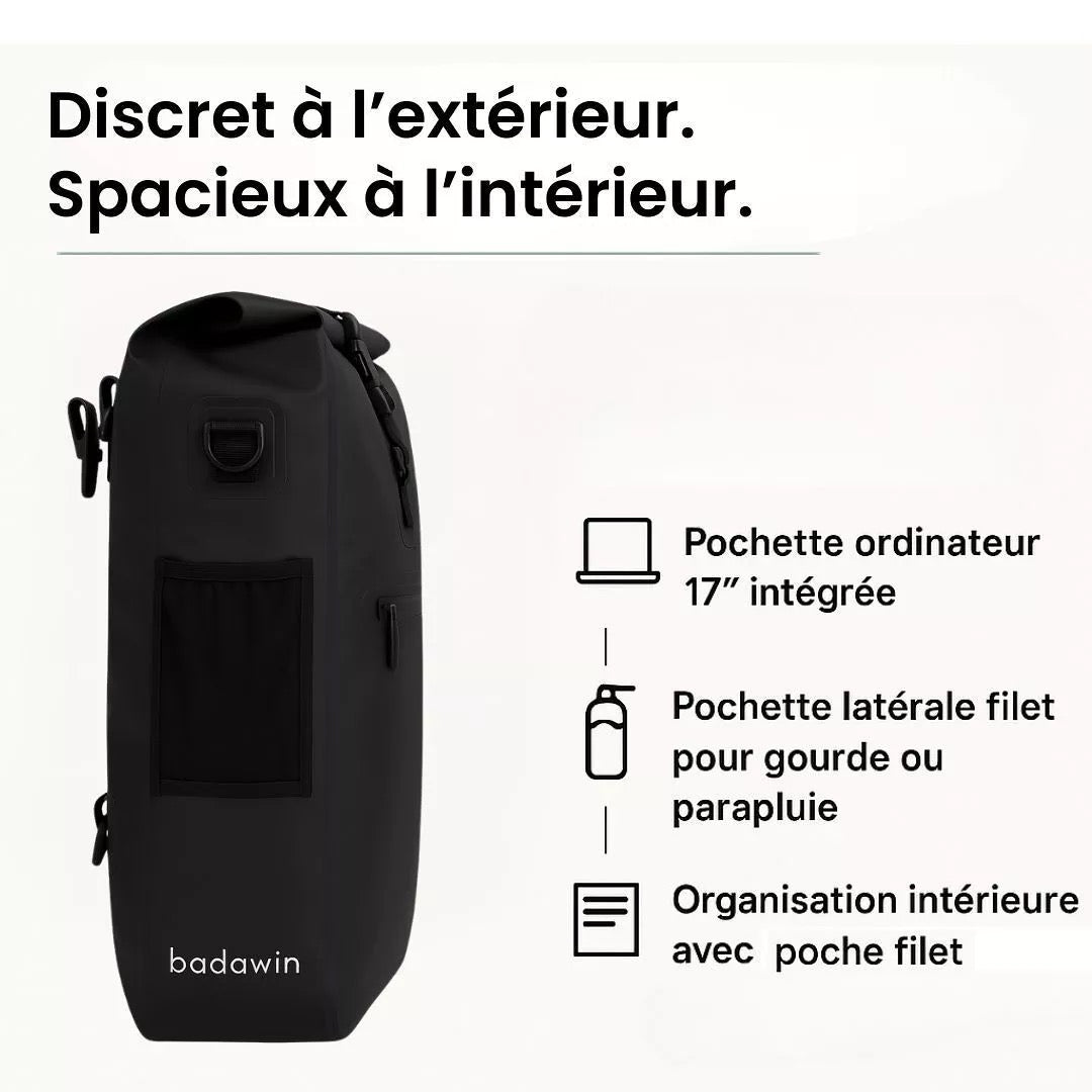Hind 2-in-1-Gepäckträger-Fahrradtasche Blau 25/30L von Badawin