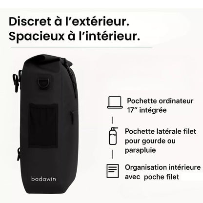 Hind 2-in-1-Gepäckträger-Fahrradtasche Blau 25/30L von Badawin