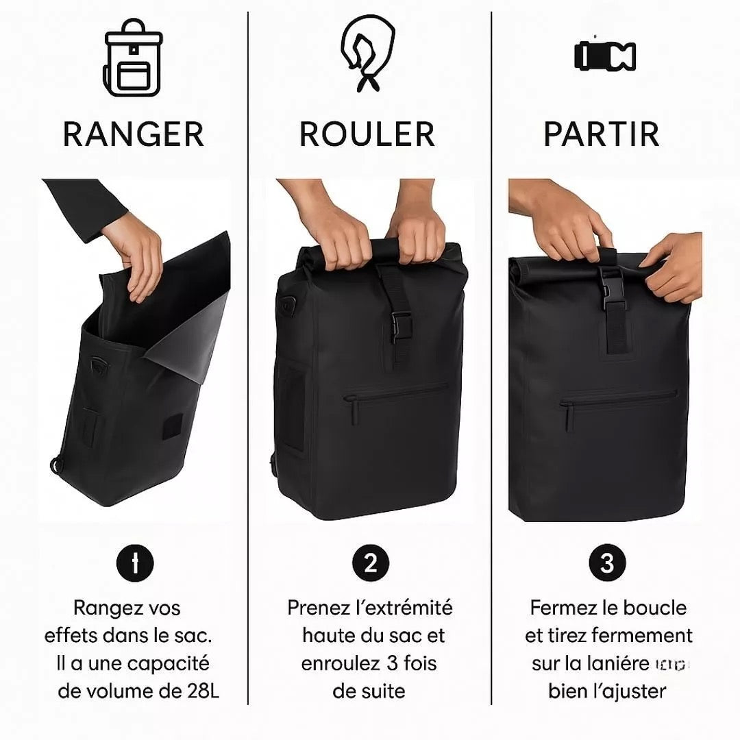 Hind 2-in-1-Gepäckträger-Fahrradtasche Grün 25/30L