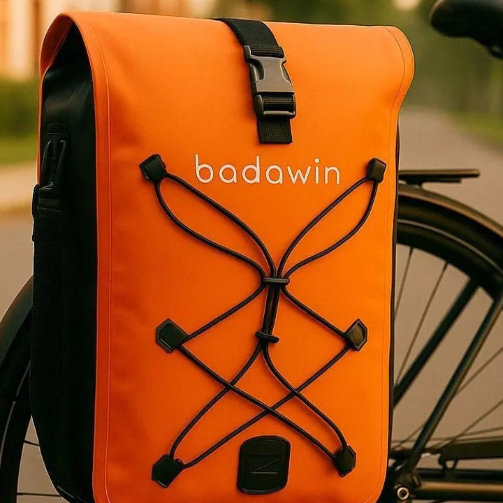 Hind 2-in-1-Gepäckträger-Fahrradtasche Orange 25/30L von Badawin