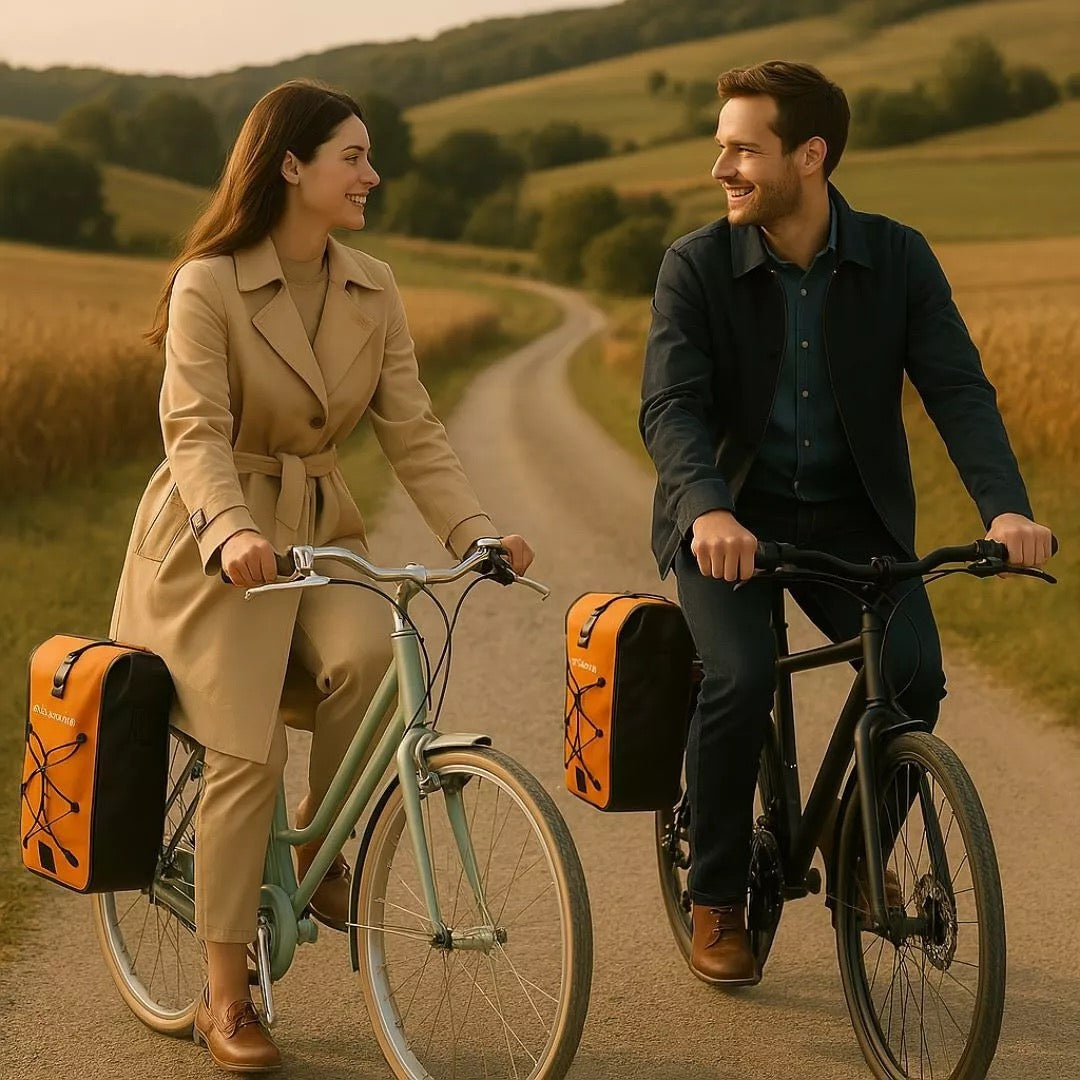 Hind 2-in-1-Gepäckträger-Fahrradtasche Orange 25/30L von Badawin