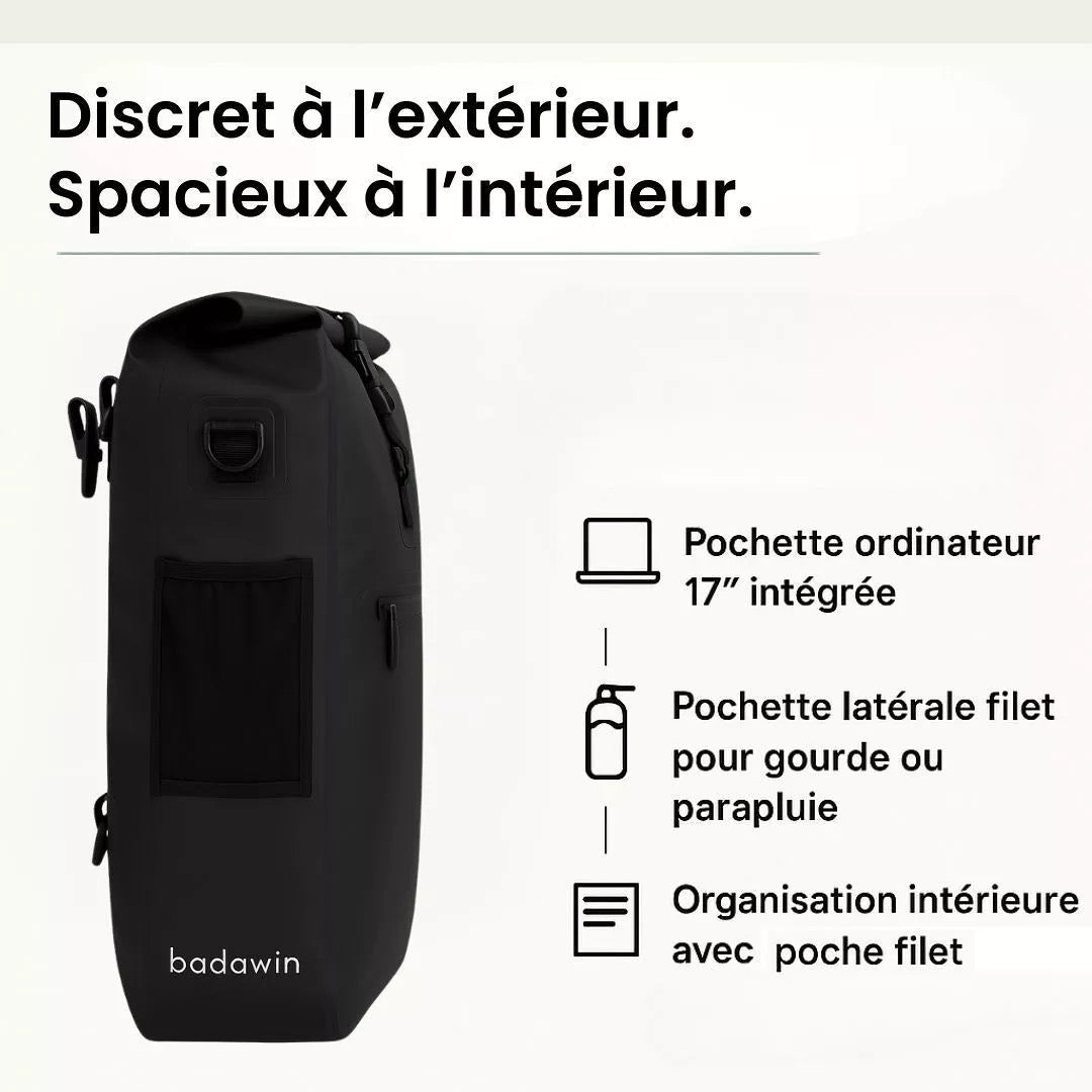 Hind 2-in-1-Gepäckträger-Fahrradtasche Orange 25/30L von Badawin