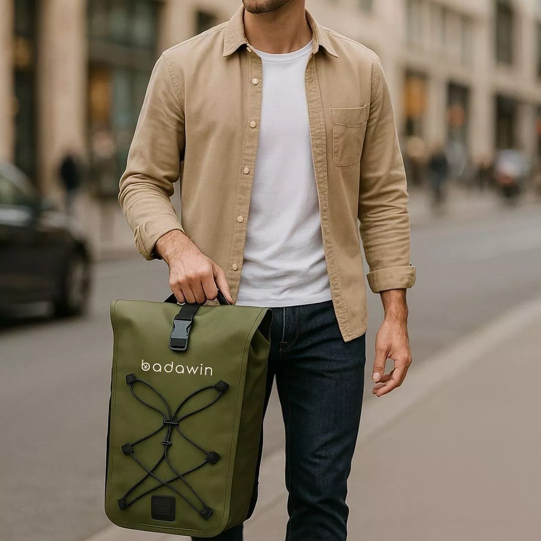 Hind 2-in-1-Gepäckträger-Fahrradtasche Grün 25/30L