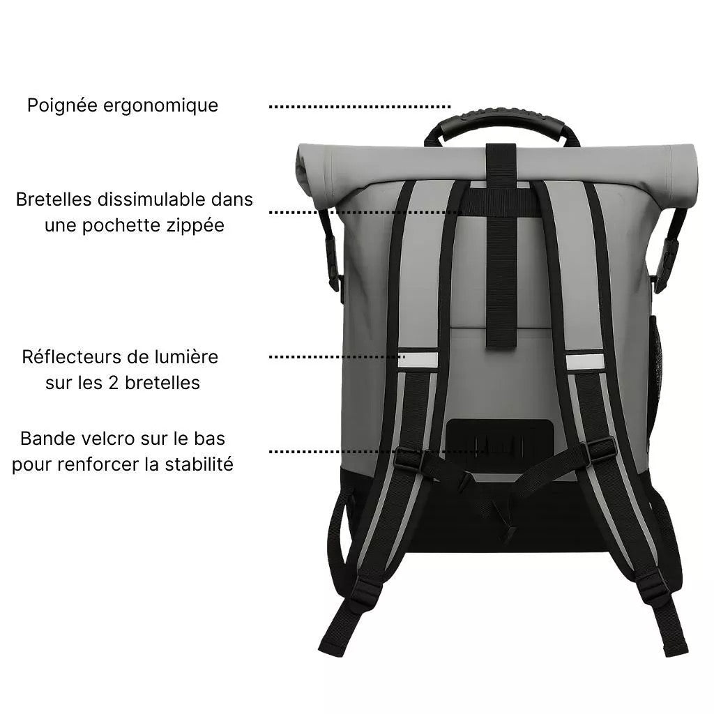 Anna 2-in-1-27L Grauer Fahrradrucksack