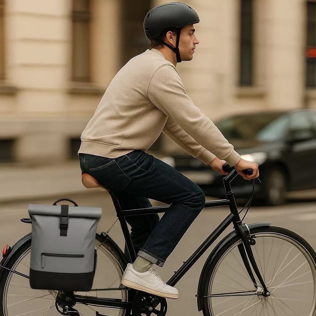 Anna 2-in-1-27L Grauer Fahrradrucksack