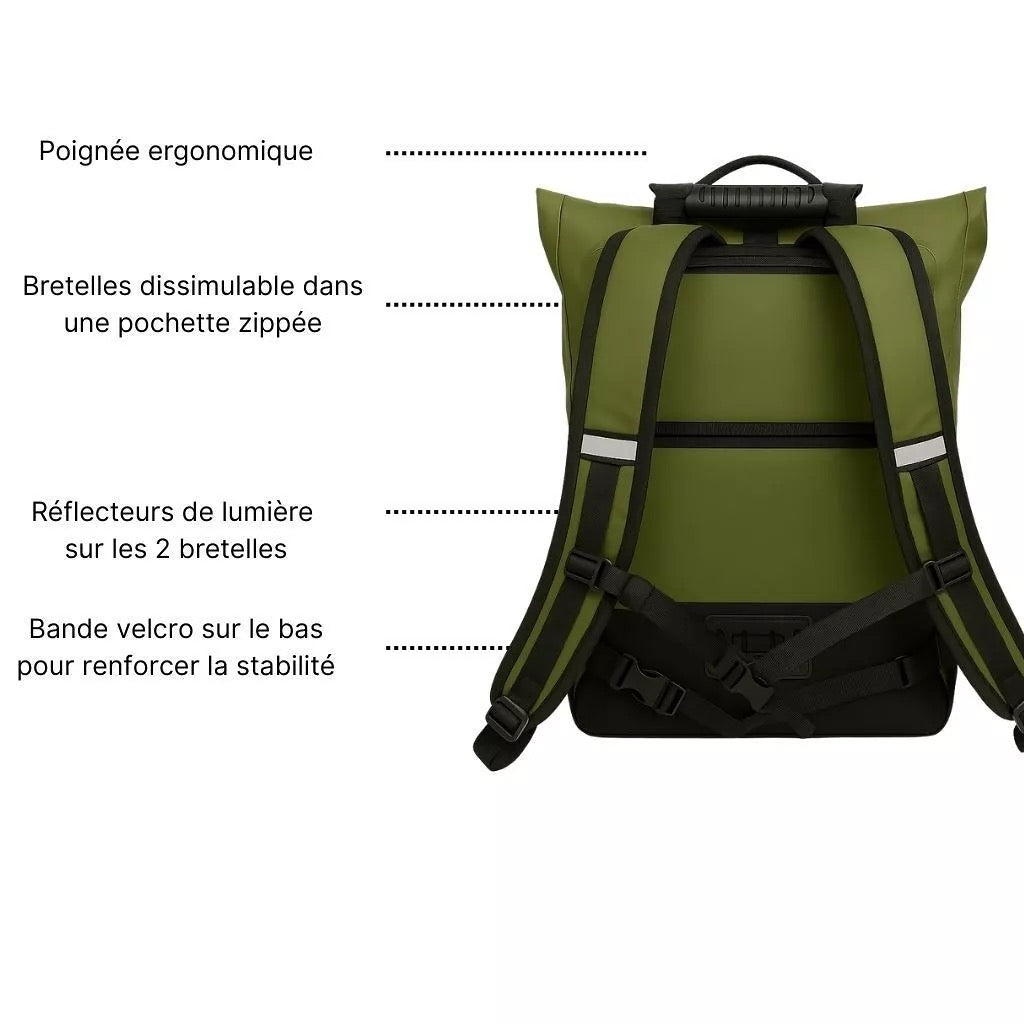 Anna 2-in-1-27L Grüner Fahrradrucksack von Badawin