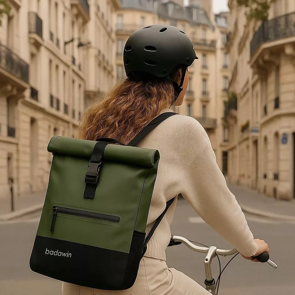 Anna 2-in-1-27L Grüner Fahrradrucksack von Badawin