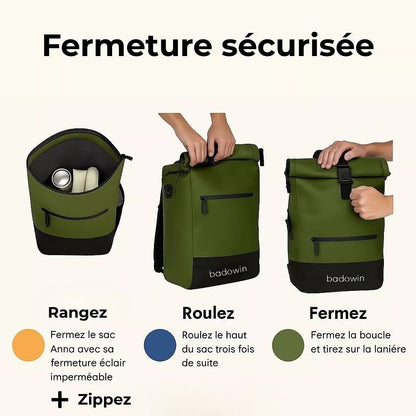 Anna 2-in-1-27L Grüner Fahrradrucksack von Badawin