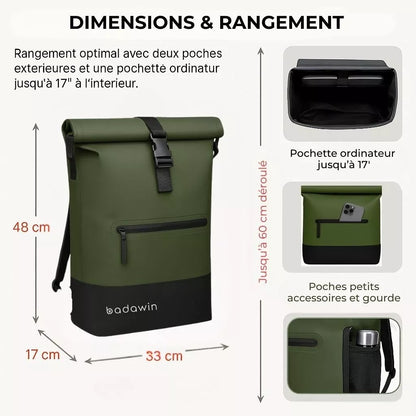Anna 2-in-1-27L Grüner Fahrradrucksack von Badawin