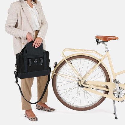Weathergoods Sweden Fahrradtasche Aktentasche Urban BRIEFCASE Schwarz mit Befestigungs-Set - HOLE-X