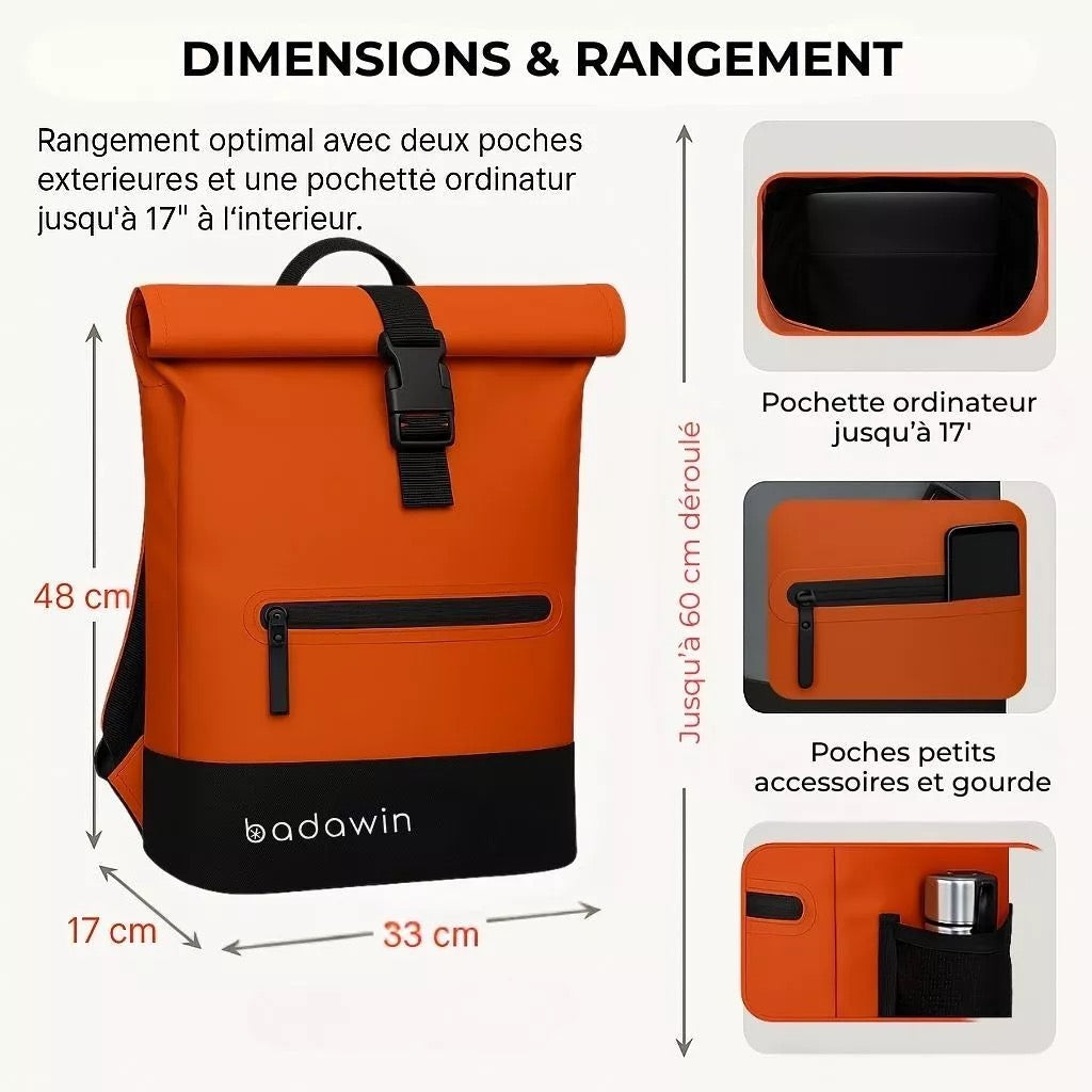 Anna 2-in-1-27L Oranger Fahrradrucksack von Badawin