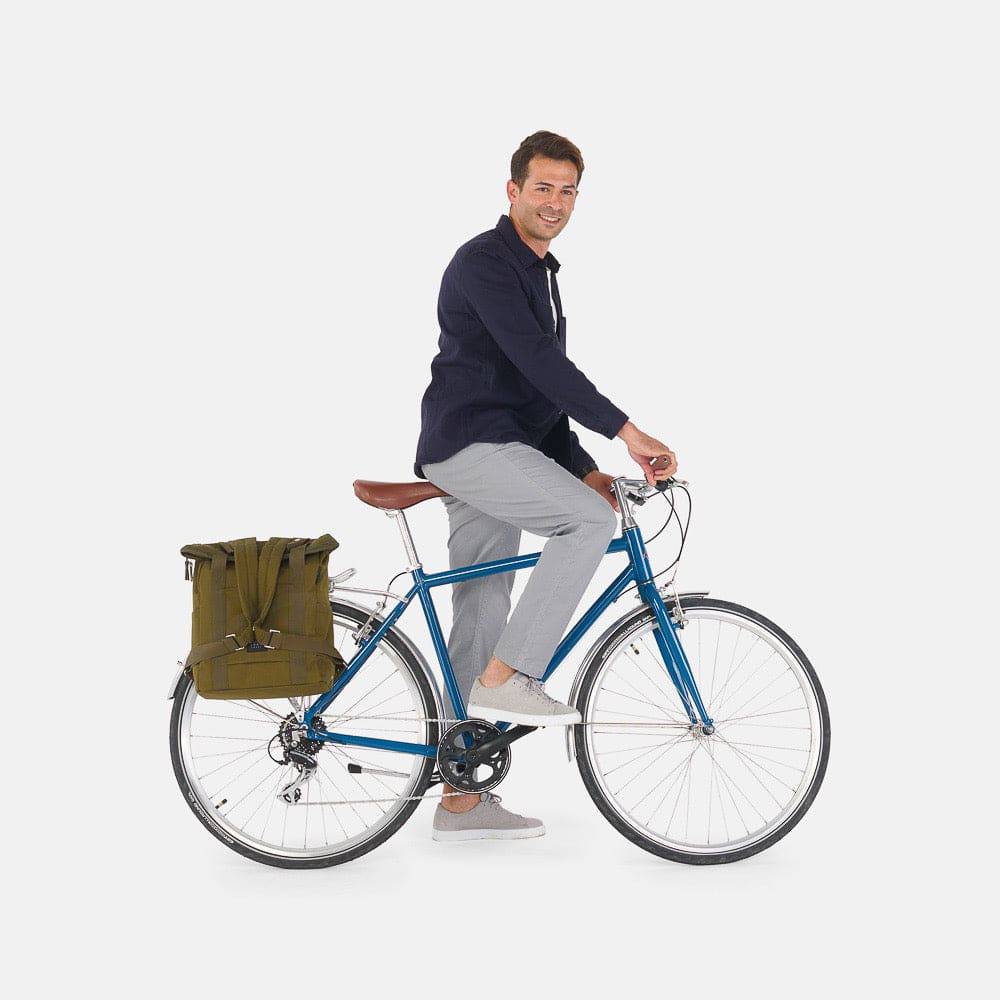 Weathergoods Sweden Fahrradtasche Rucksack CITY BIKEPACK XL OLIV - HOLE-X
