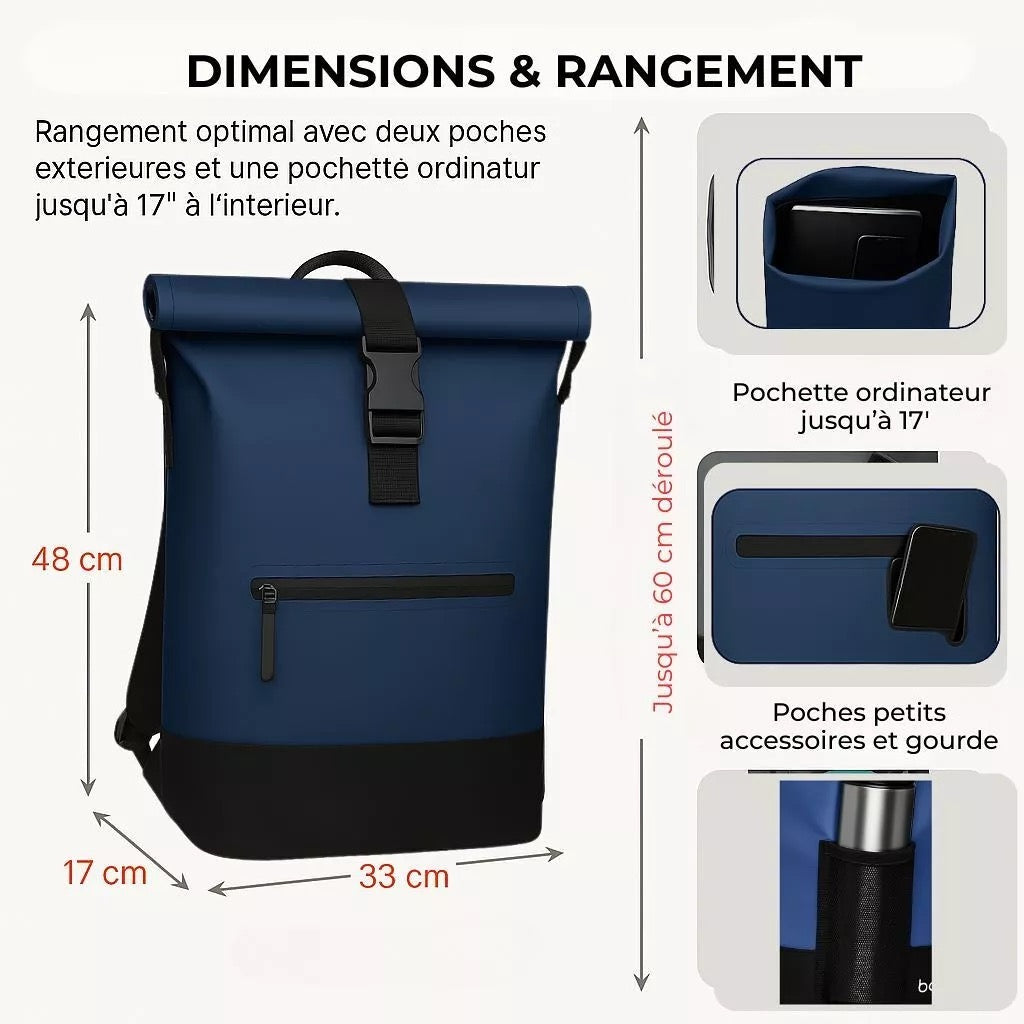 Anna 2-in-1-27L Blauer Fahrradrucksack von Badawin