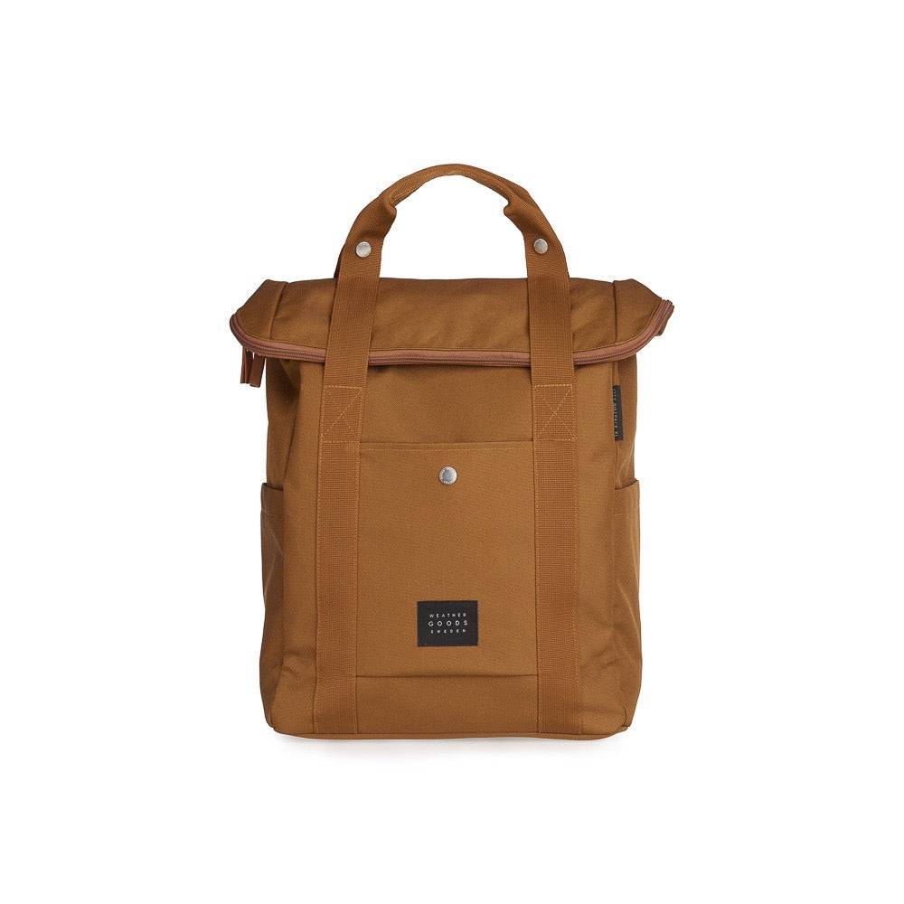Weathergoods Sweden Fahrradtasche Rucksack CITY BIKEPACK XL TOFFEE - Vorderansicht - HOLE-X-WORLD