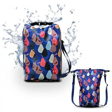 IKURI Drybag Peras Blau – wasserdicht, Rolltop, als Rucksack tragbar