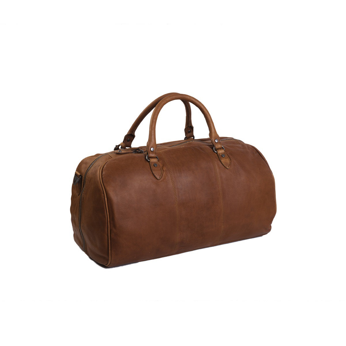 William Weekender Tasche aus Leder in Cognac – Hinteransicht
