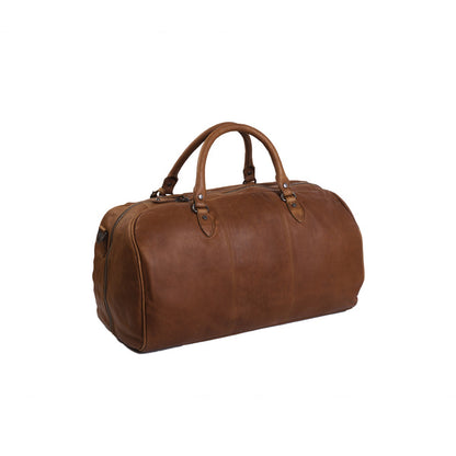 William Weekender Tasche aus Leder in Cognac – Hinteransicht

