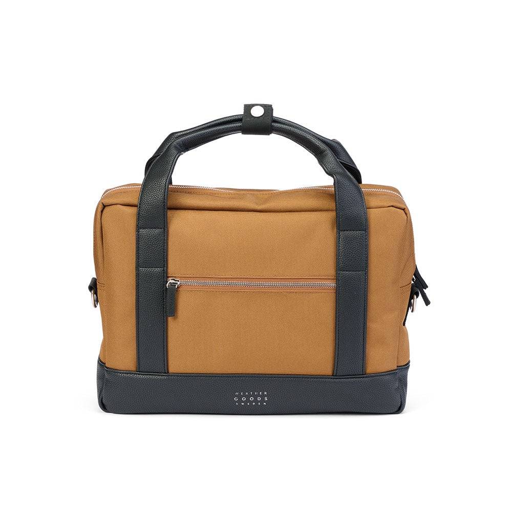 Weathergoods Sweden Fahrradtasche Aktentasche Urban BRIEFCASE Toffee mit Befestigungs-Set - Vorderansicht - HOLE-X