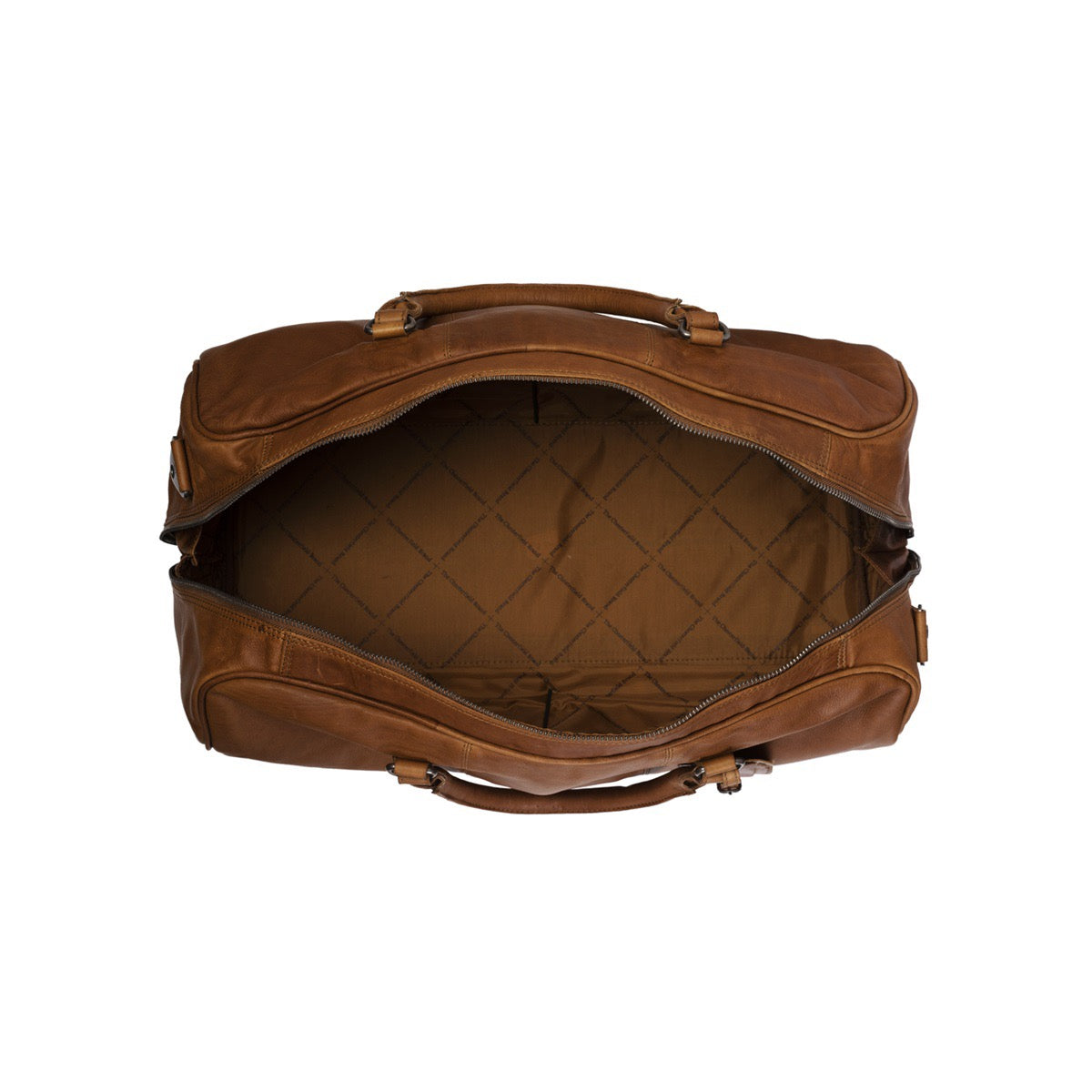 Geräumiges Hauptfach der William Ledertasche mit Reißverschluss
