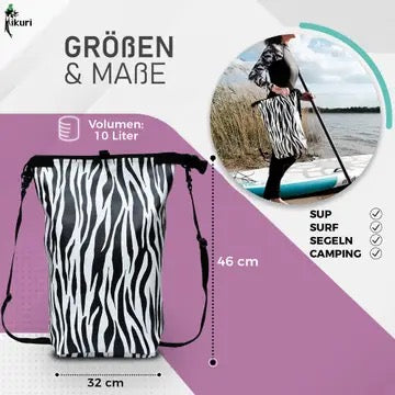 Drybag SUP Surf Packsack Zebra