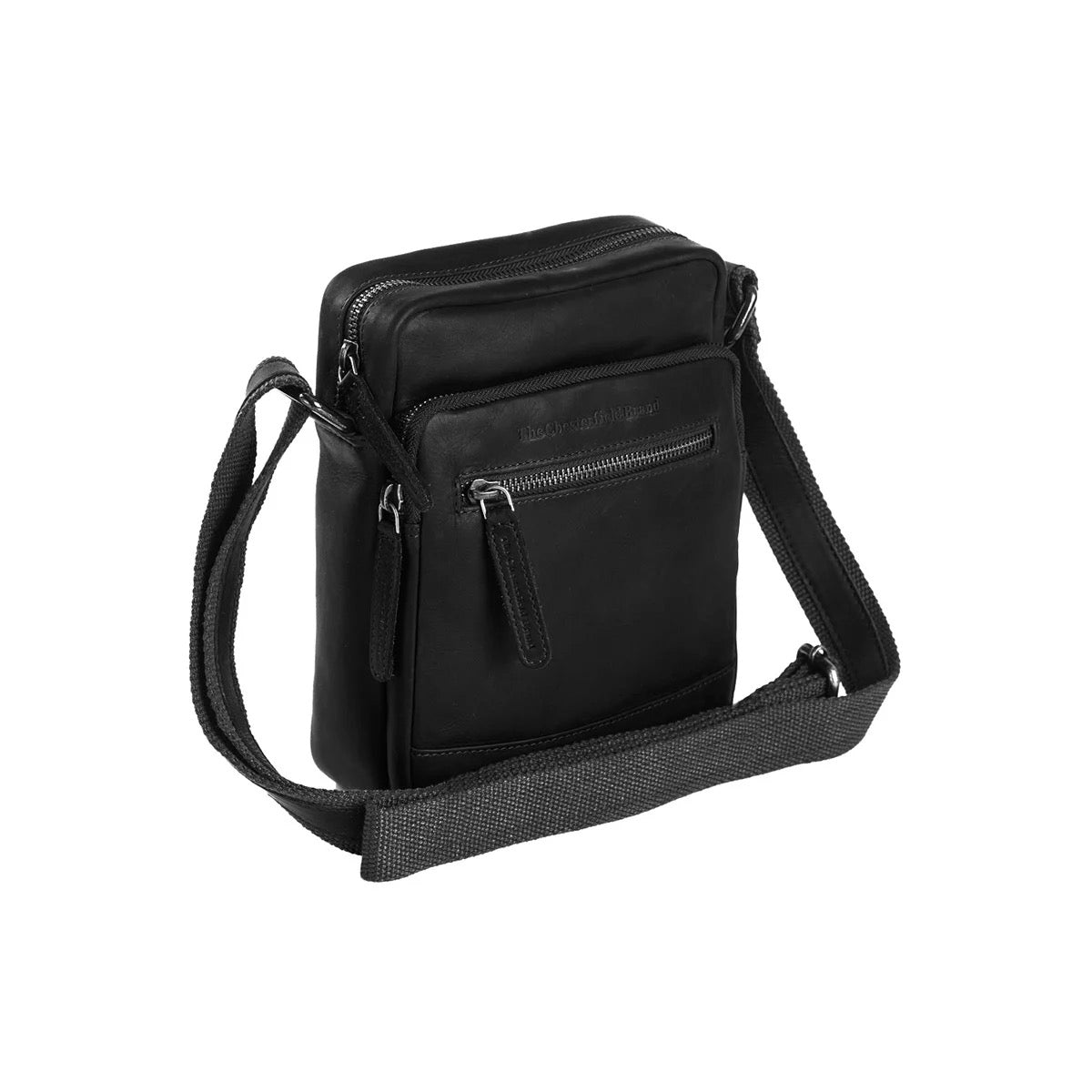 Leder Umhängetasche Schwarz Birmingham von The Chesterfield Brand - Ansicht von vorne