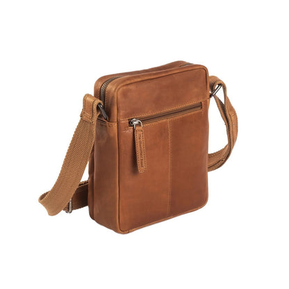 Leder Umhängetasche Cognac Birmingham - Ansicht von hinten