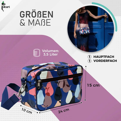 IKURI Lenkertasche Peras Blau – wasserdichte Fahrradtasche für Lenker und Schulter, handgefertigt