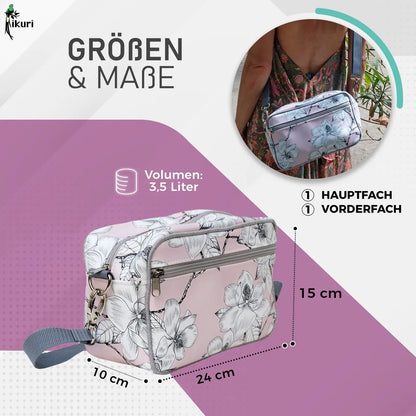 IKURI Lenkertasche Magnolia – wasserdichte Fahrradtasche für Lenker und Schulter, handgefertigt