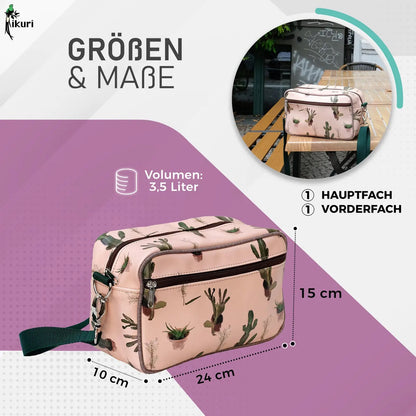IKURI Lenkertasche Cactus – wasserdichte Fahrradtasche für Lenker und Schulter, handgefertigt