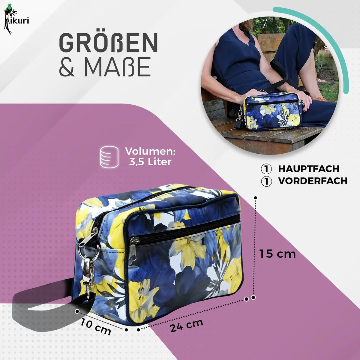 IKURI Lenkertasche Azucena – wasserdichte Fahrradtasche für Lenker und Schulter, handgefertigt