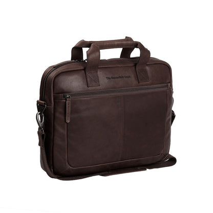 The Chesterfield Brand Laptoptasche Calvi – Frontansicht, braunes Wax Pull Up Leder