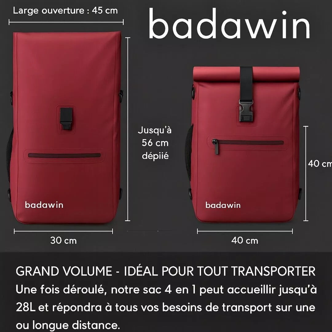 2-in-1 Fahrradtasche Ali Bordeaux