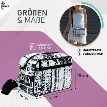 IKURI Lenkertasche Palmeras – wasserdichte Fahrradtasche für Lenker und Schulter, handgefertigt