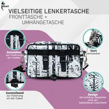 IKURI Lenkertasche Palmeras – wasserdichte Fahrradtasche für Lenker und Schulter, handgefertigt