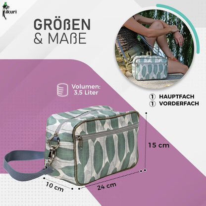 IKURI Lenkertasche Banana Leafs – wasserdichte Fahrradtasche für Lenker und Schulter, handgefertigt